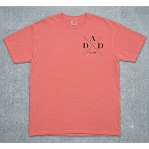 Comfort Colors Men’s 2XL Red Graphic T‑Shirt Dad Est 1996 Soft Cotton Tee